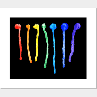 Grunge rainbow splatters Posters and Art